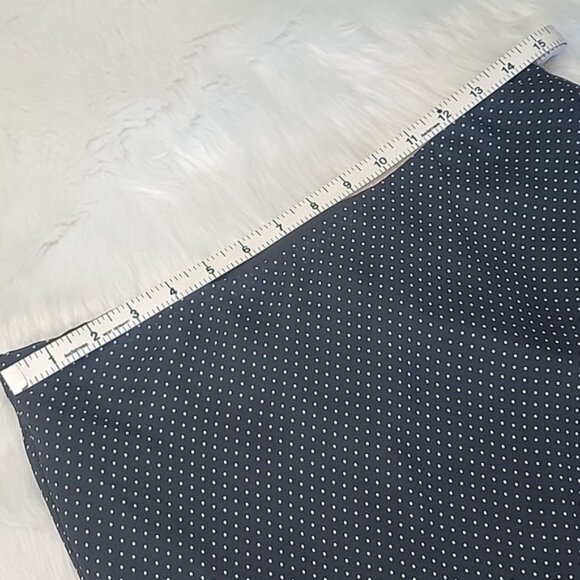 CHAPS Black White Polka-Dot Tiered Ruffled Elastic Waist Retro Office Skirt Sz M - Picture 6 of 7